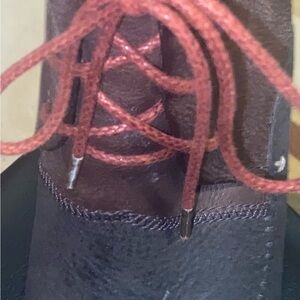 rag & bone Brown and Distressed Black LeatherRed Laces Beautiful boot!